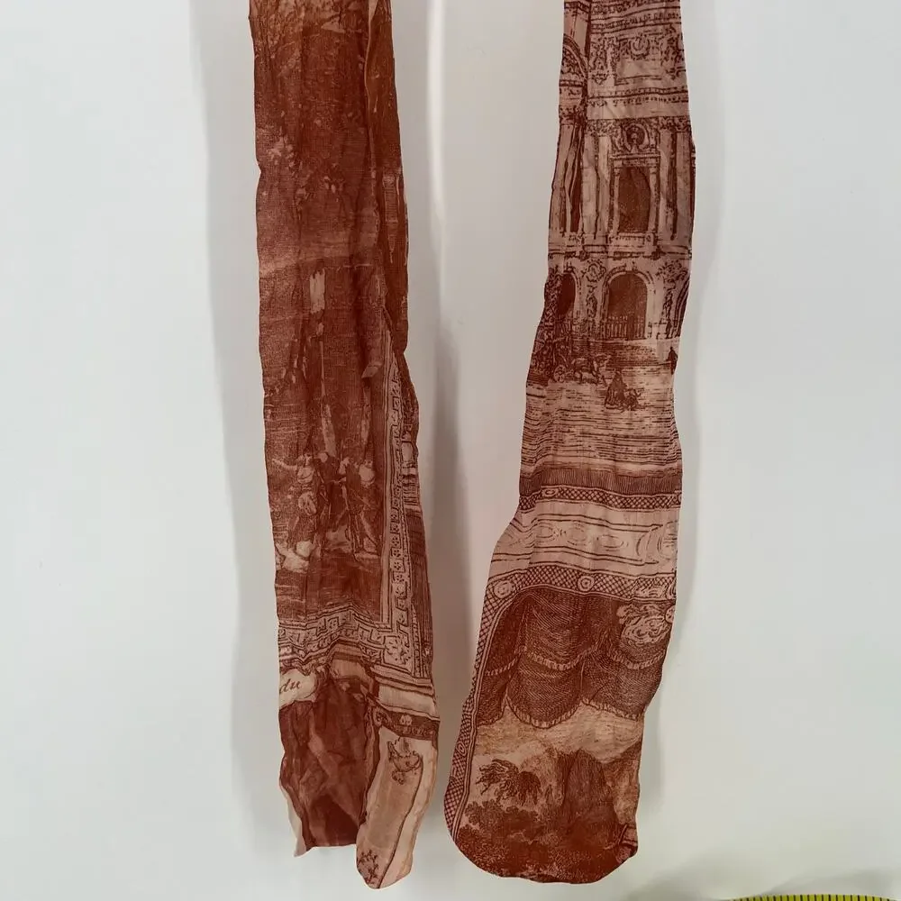 Acne Studios Trompe L'Oeil Architectural Print Tights XS Brown NWT - Picture 9 of 10